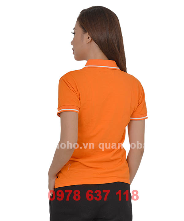 Áo phông cổ bẻ màu cam | Ao phong co be mau cam