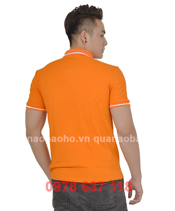 Áo phông cổ bẻ màu cam | Ao phong co be mau cam