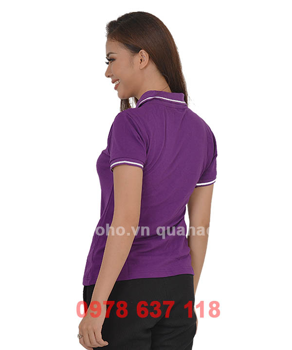Áo phông cổ bẻ màu tím | Ao phong co be mau tim
