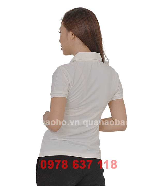 Áo phông cổ bẻ màu trắng | Ao phong co be mau trang
