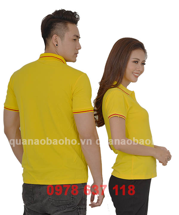Áo phông cổ bẻ màu vàng | Ao phong co be mau vang