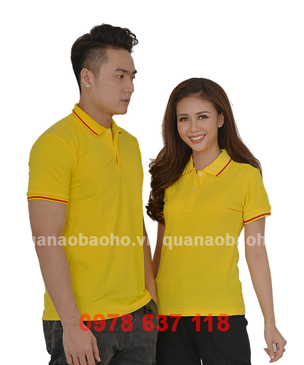 Áo phông cổ bẻ màu vàng | Ao phong co be mau vang