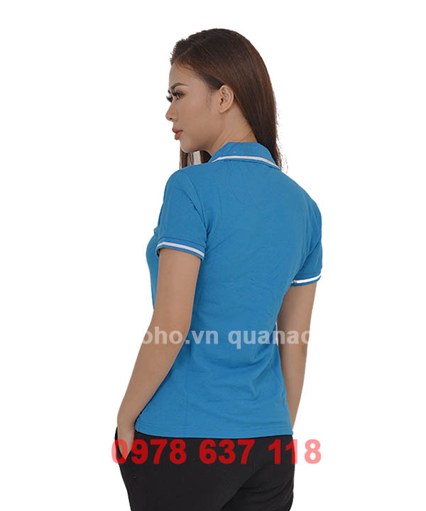 Áo phông cổ bẻ màu xanh YA | Ao phong co be mau xanh YA