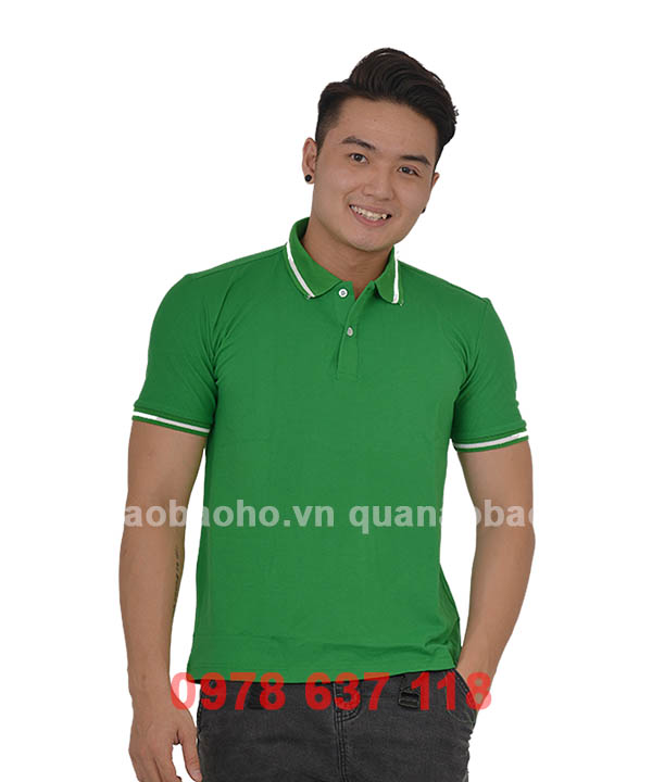 Áo phông cổ bẻ màu xanh lá cây | Ao phong co be mau xanh la cay