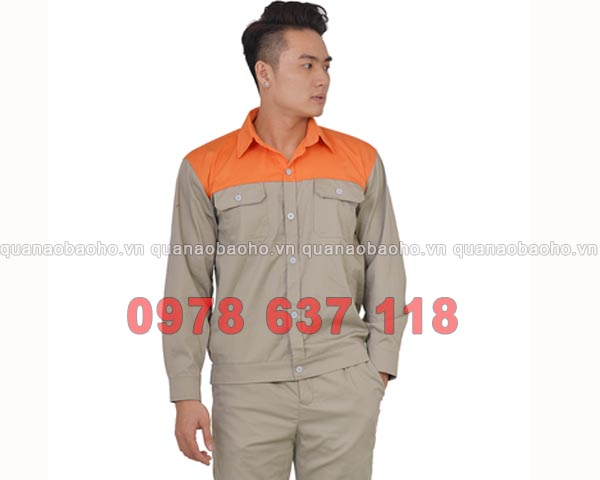 Áo bảo hộ lao động viền cam | Ao bao ho lao dong vien cam