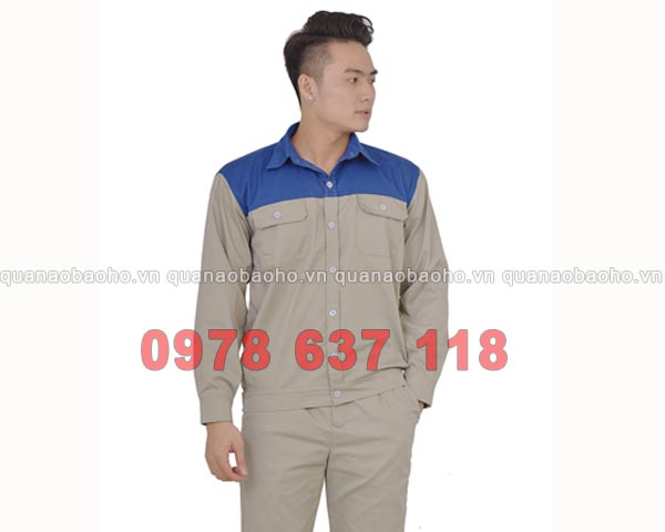 Áo bảo hộ lao động viền xanh dương | Ao bao ho lao dong vien xanh duong