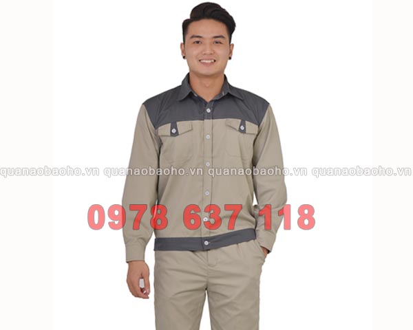Áo bảo hộ lao động màu ghi xám | Ao bao ho lao dong mau ghi xam